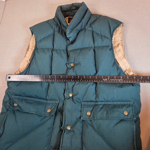 Vintage Eddie Bauer Goose Down Vest XL Made in USA Green Expedition 70s 80s - Picture 15 of 16